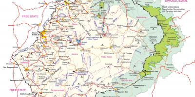 Karte detaillierte Karte von Lesotho