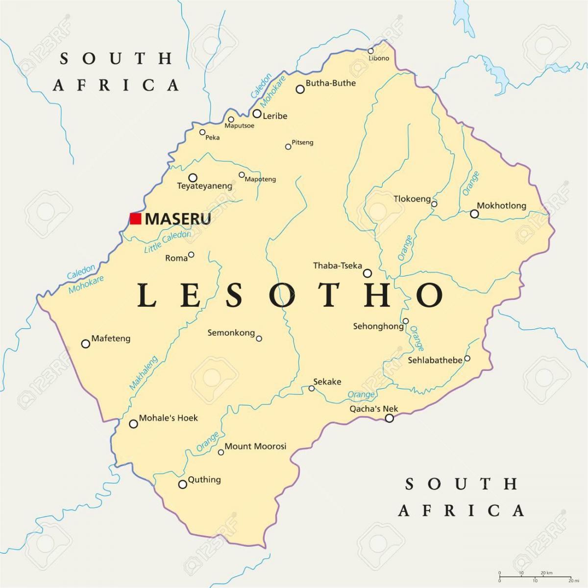 Karte von maseru Lesotho
